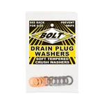 BOLT Aluminum Drain Plug Compression Washers - 12mm Inner Diameter, 10-Pack for Powersports & ATV Maintenance