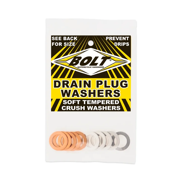 BOLT Aluminum Drain Plug Compression Washers - 10-Pack for M14 Drain Plugs | Hardware Fasteners