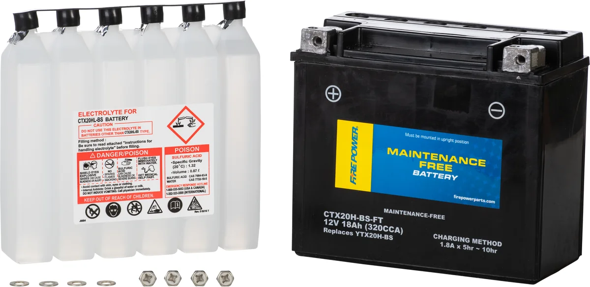 FIRE POWER - CTX20H-BS-FT - Maintenance Free Sealed Battery