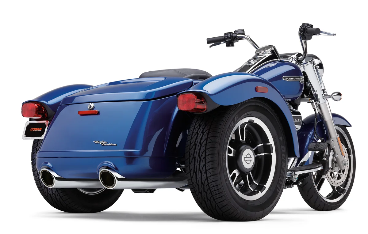 COBRA - 6302 - 909-TWINS 4" SLIP-ONS CHROME FREEWHEELER 15-22