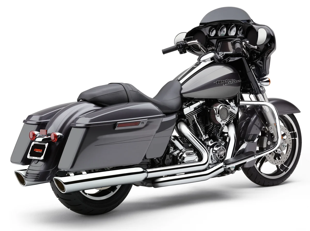 COBRA - 6106 - 909-TWINS 4" SLIP-ONS CHROME FLH/FLT 95-16