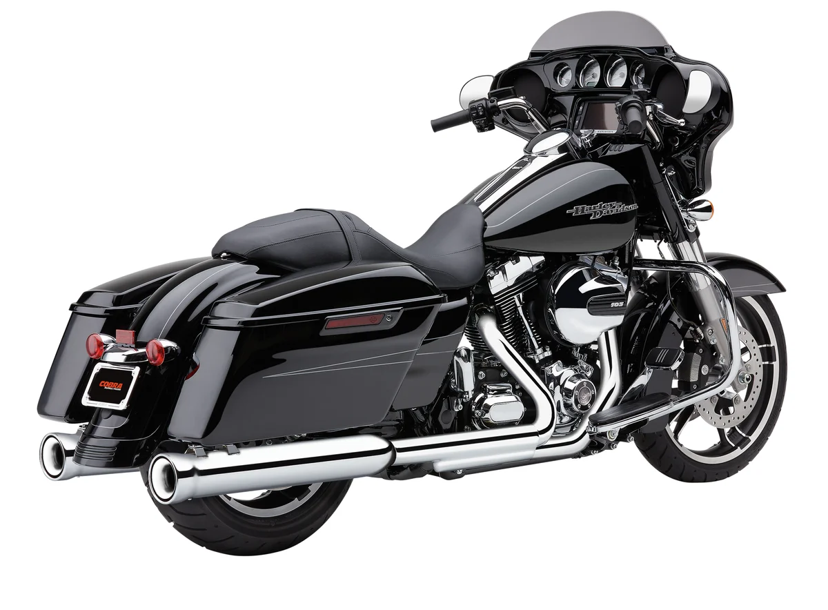 COBRA - 5201 - 4" NH SLIP-ONS CHROME INDIAN LEATHER BAG