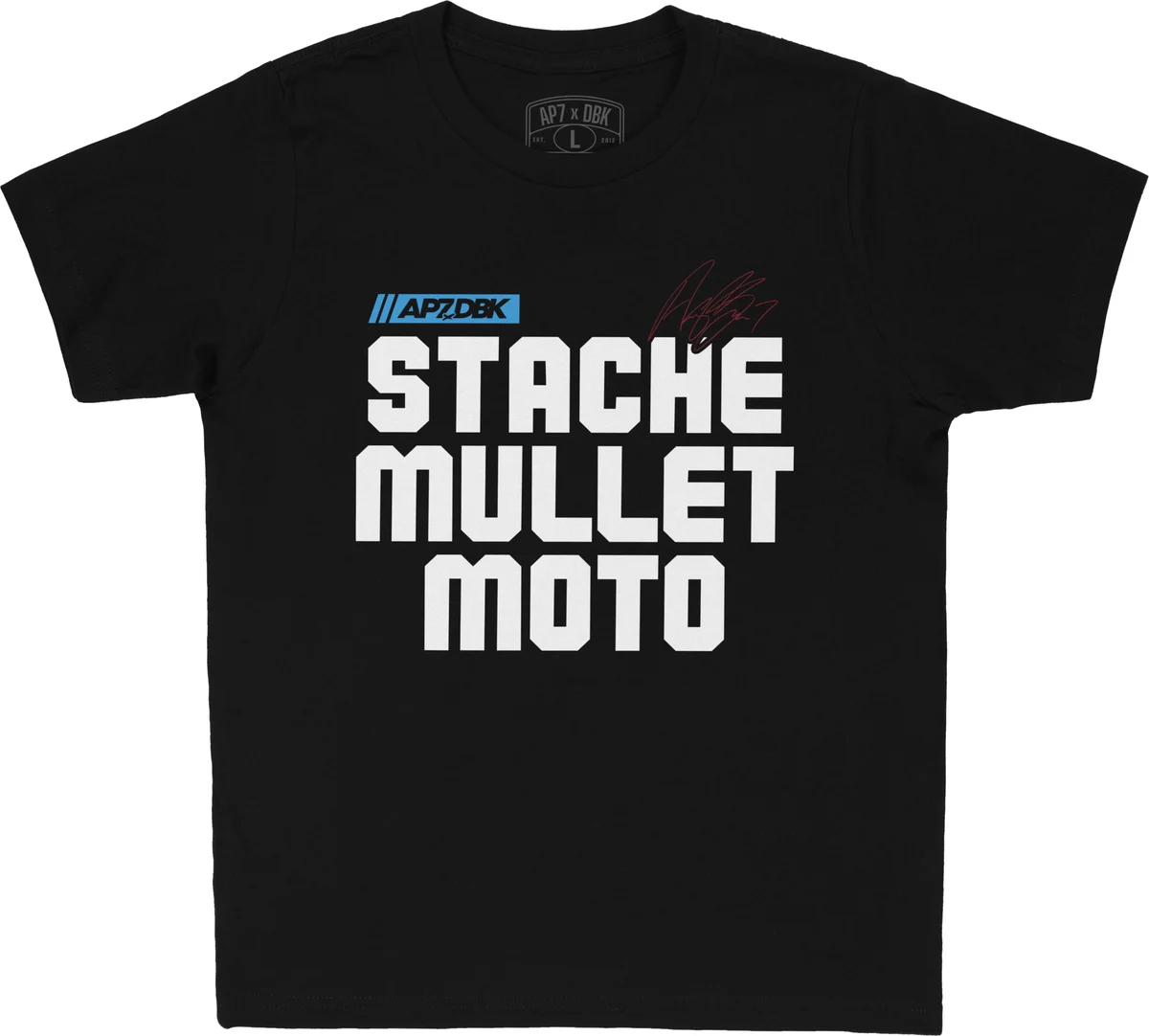 DBK - YTAP-STACHEMULL-XL - Stache Mullet Moto Youth Tee