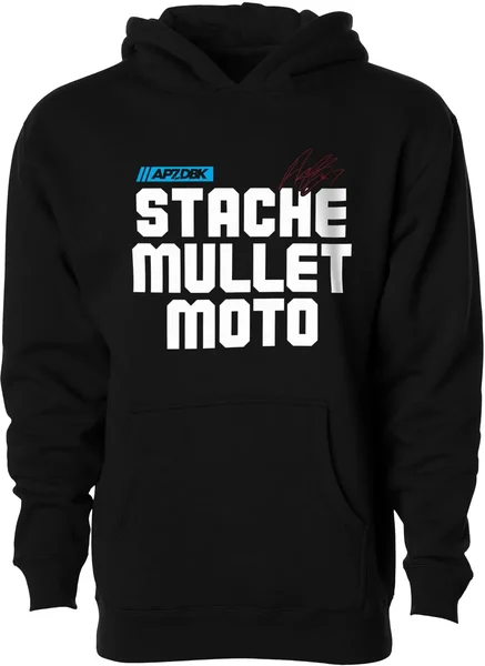 DBK - YHAP-STACHEMULL-XL - Stache Mullet Moto Youth Hoodie