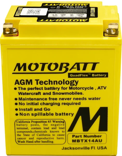 MOTOBATT - MBTX14AU - MotoBatt Quadflex AGM Batteries