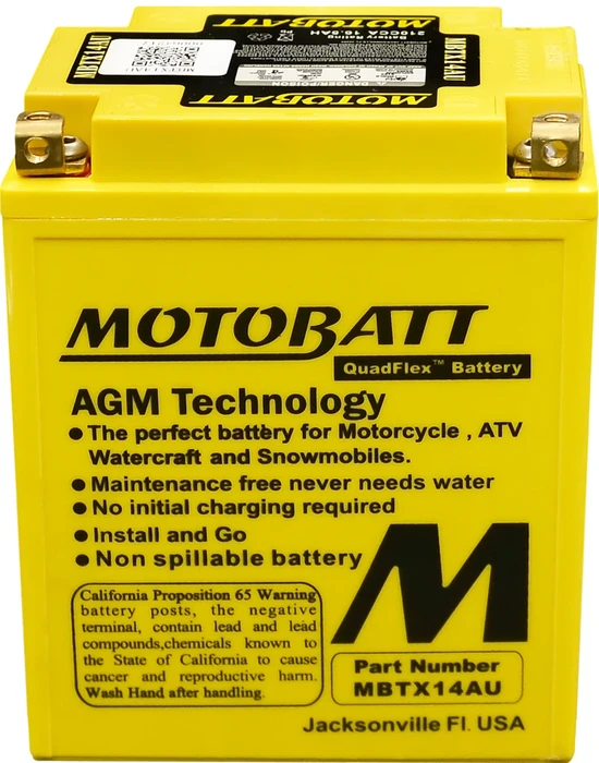 MOTOBATT - MBTX14AU - MotoBatt Quadflex AGM Batteries