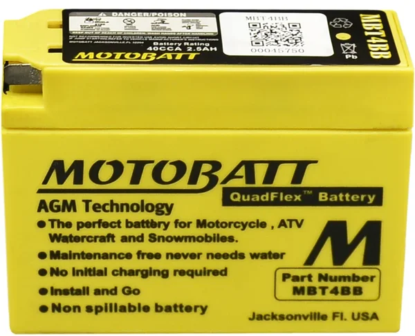 MOTOBATT - MBT4BB - MotoBatt Quadflex AGM Batteries