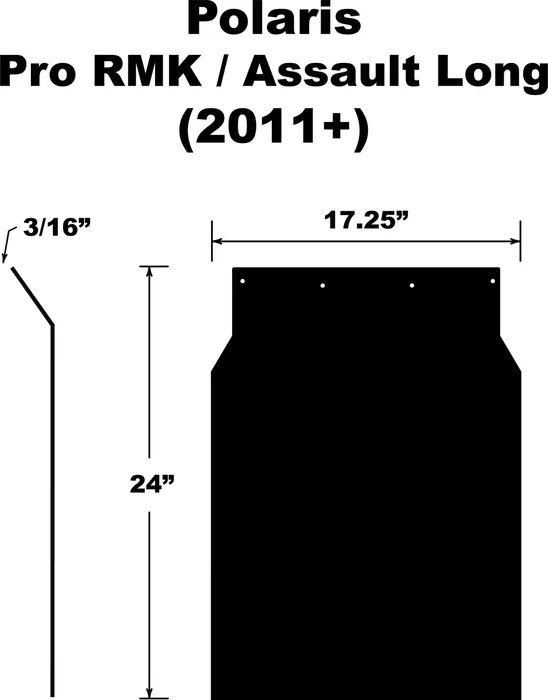 PDP SF-PRO11PB-L Snow Flap - Durable Body Protection for Snowmobiles