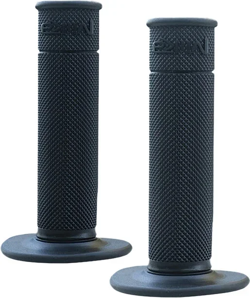 MIKA METALS Black Waffle Motorcycle Grips - Enhanced Traction & Comfort for Riders