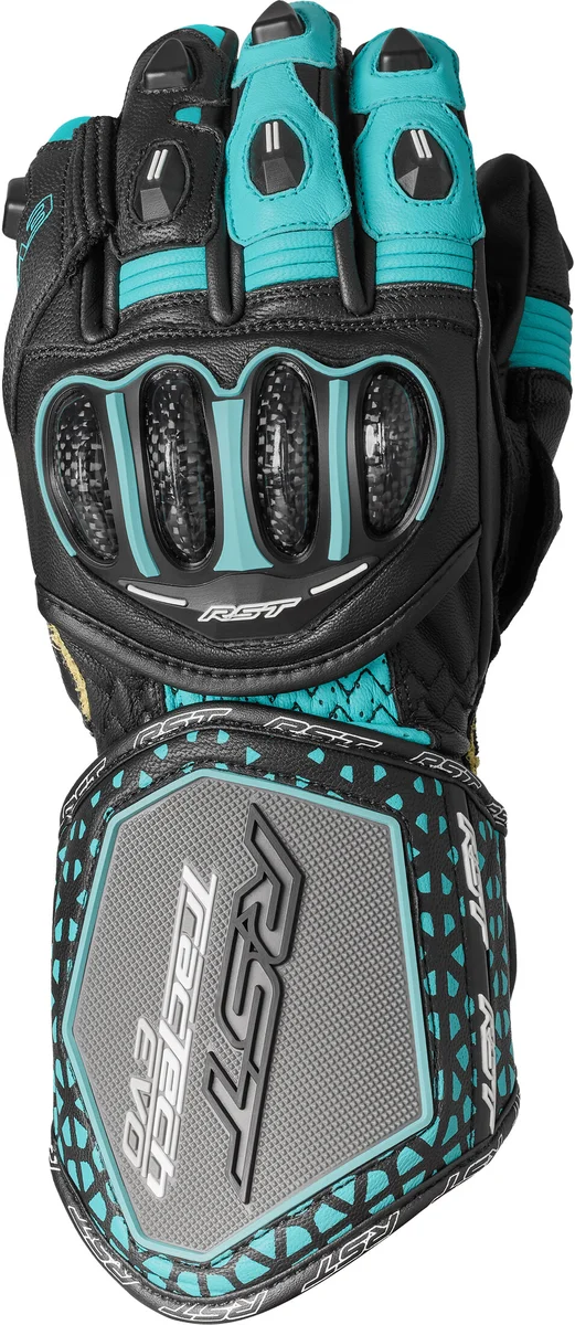 RST - 103495BLU-09 - TRACTECH EVO 4 CE LADIES GLOVE BLACK/AQUA/GREY LEATHER XL