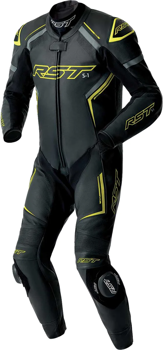 RST - 103604F.YEL-48 - S1 D3O SUIT BLK/GRY/FLO YEL LEATHER 2X