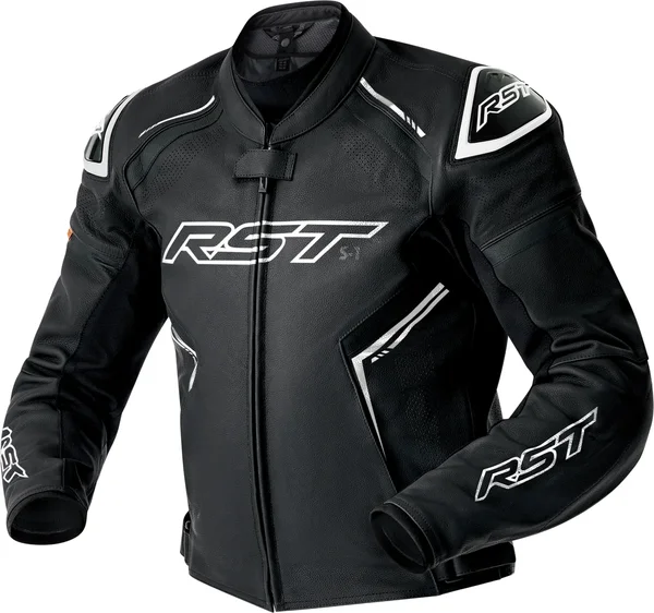 RST - 103605WHI-40 - S1 D3O LEATHER JACKET BLK/WHI SM