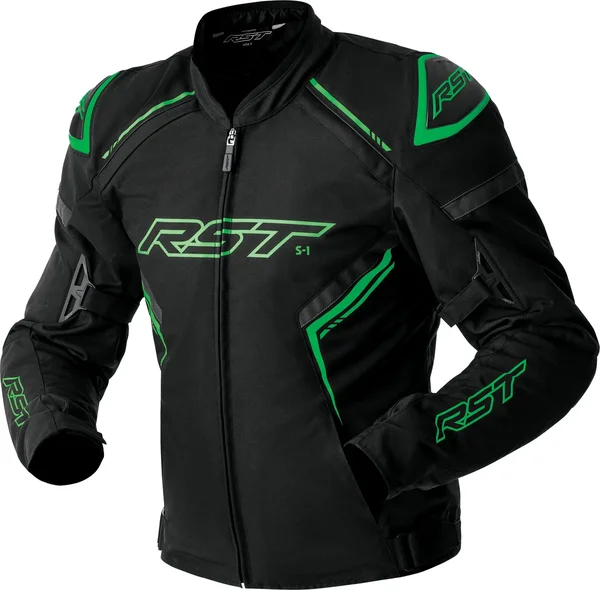 RST - 103614F.GRN-46 - S1 D3O TEXTILE JACKET BLACK/GREY/FLO GRN XL