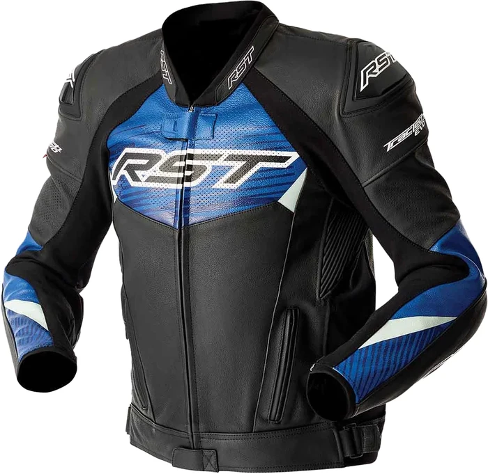 RST - 103635BLU-42 - TRACTECH EVO 5 D3O JACKET BLK/BLUE LEATHER MD