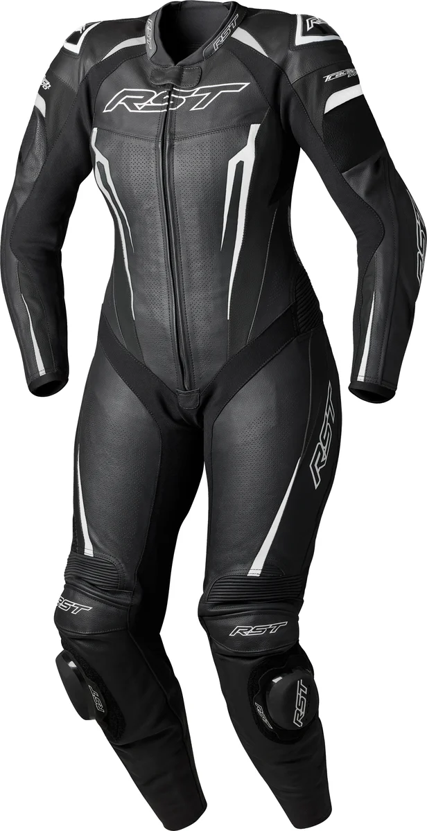 RST - 103643WHI-12 - TRACTECH EVO D3O LADIES SUIT BLACK/WHITE LEATHER MD