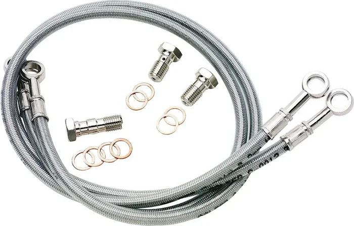 GBrakes - FK003D338-1 - BRAKE LINE FRONT SILVER HON