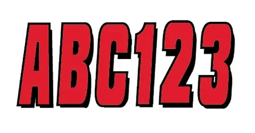 HARDLINE REBLK320 Registration Kit - Durable Aircraft Aluminum Graphics Decals