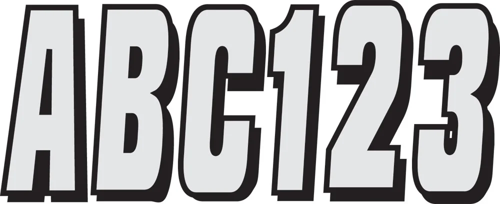 HARDLINE SIBLK320 Registration Kit - Bold Block Font Decal for Powersports Vehicles