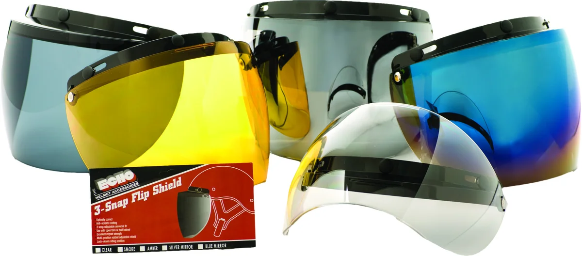 ECHO 3-Snap Flip Shield Helmet Visor - Durable ATV/UTV/Motorcycle Face Protection