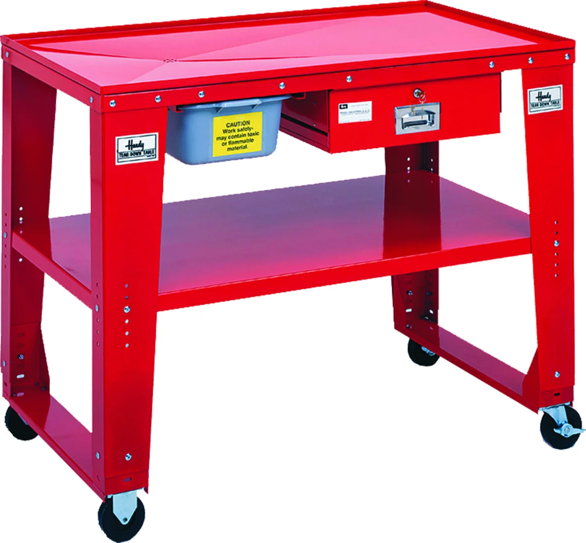 HANDY Deluxe Tear Down Table - 14 Gauge Steel Workbench for Mechanics & Workshop Use