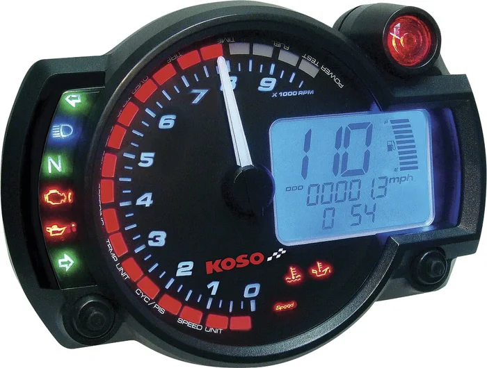 KOSO GP Style Multi-Function Gauge - High-Performance Motorcycle Dashboard Instrument