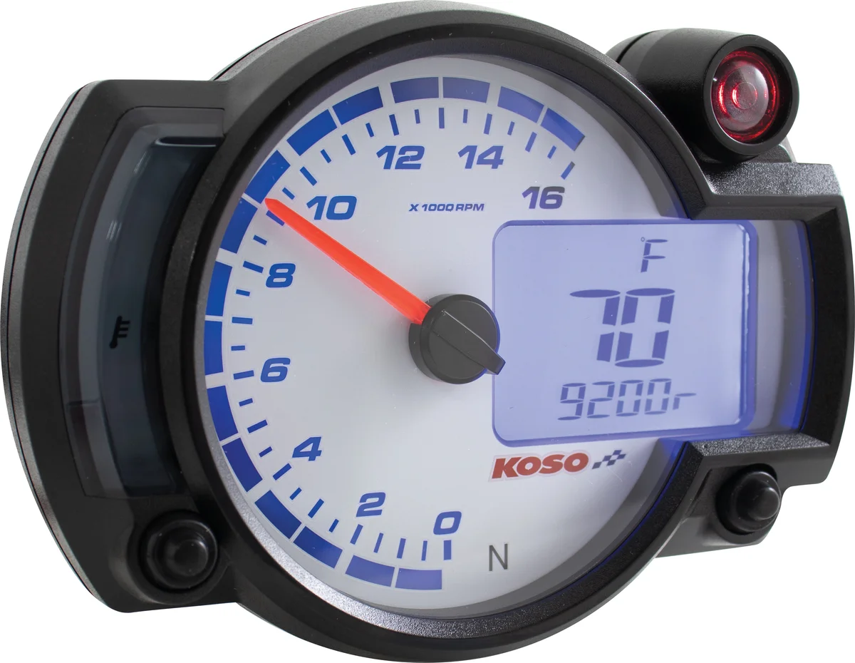 KOSO GP Style Multi-Function Gauge - Durable Racing Instrument for Powersports Vehicles