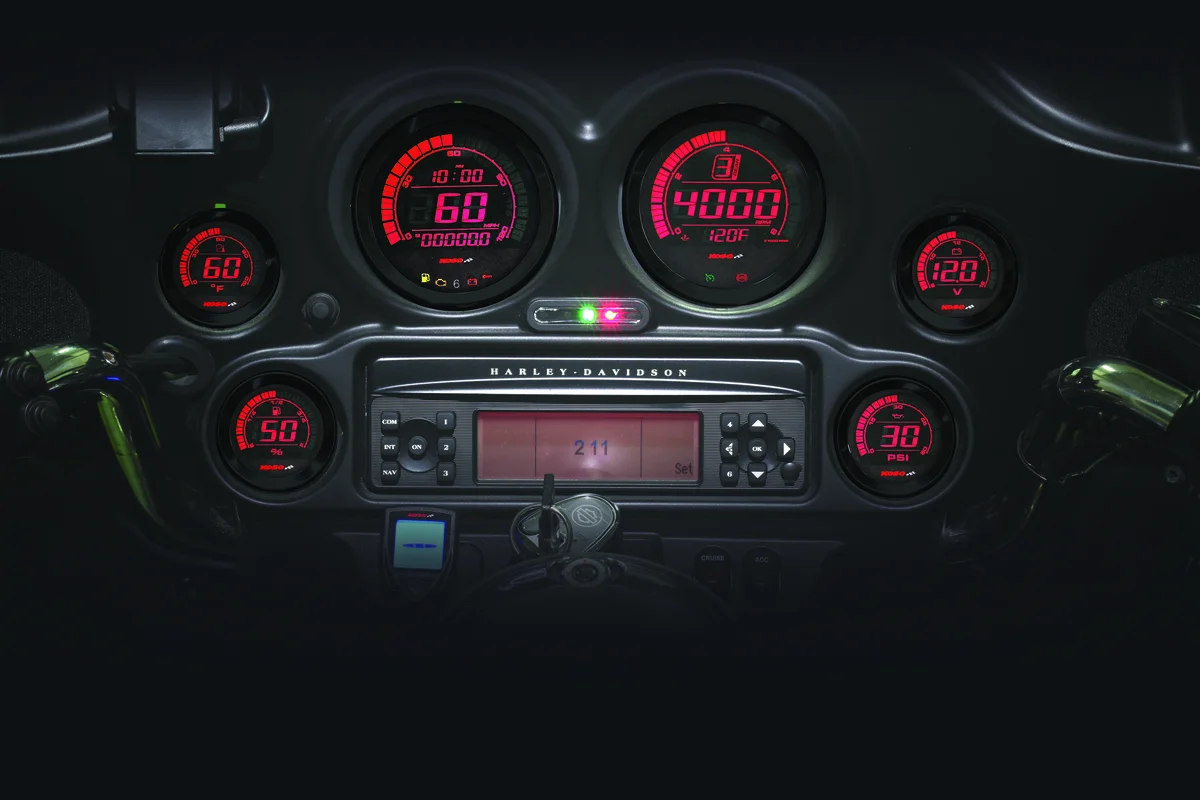 KOSO Digital Harley Gauge Cluster - High-Resolution LCD Speedometer & Tachometer for Harleys