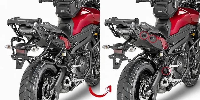 GIVI PLXR2122 V35/V47 Mounting Hardware - Durable Cam-Side System for Off-Road Bikes