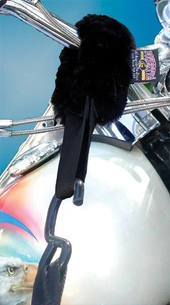 POWERTYE 1 1/2" Tie-Down Assist with Sheepskin Cover - Durable Straps for Powersports Vehicles