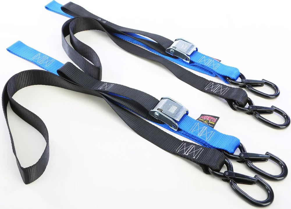 POWERTYE 1 1/2" Fat Straps with Soft Tie & Secure Hooks - Durable Tie-Downs for Powersports