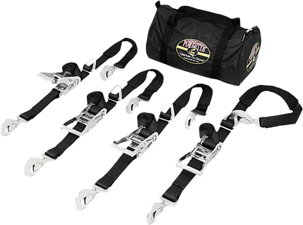 POWERTYE 2" x 6' UTV Trailer Kit with Twist Hooks & Nylon Straps - Heavy-Duty Tie-Downs for Secure Hauling