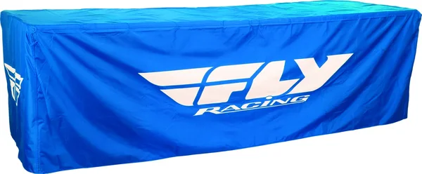 Fly Racing 8' Blue Table Cover - Durable Promotional Event Cover for Racing Enthusiasts