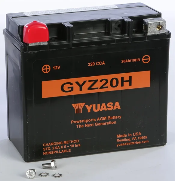 YUASA YUAM72RGH GYZ Series AGM Battery - High-Capacity Motorcycle Battery with 7.2Ah Power