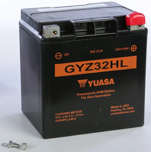 YUASA GYZ Series AGM Battery - High Capacity 12V 7Ah Motorcycle Battery