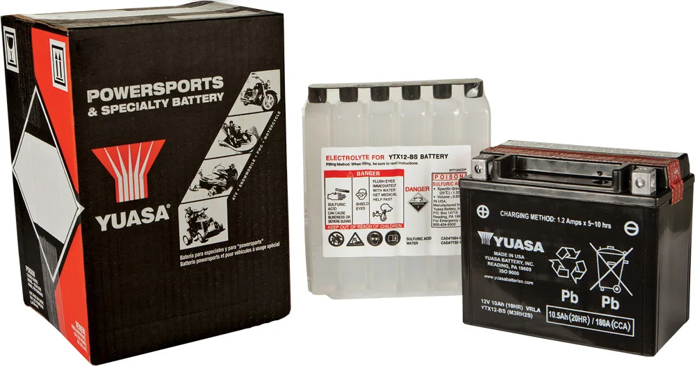 YUASA YUAM3RH2SIND AGM Maintenance-Free Battery - Durable Powersports Power Source