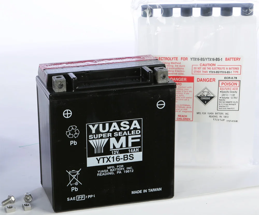 YUASA YUAM32X6S AGM Battery - Maintenance-Free Power for Powersports Vehicles