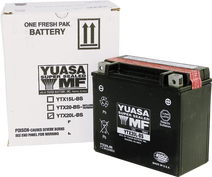 YUASA YUAM320BS AGM Maintenance-Free Battery - High-Capacity Power for Powersports Vehicles