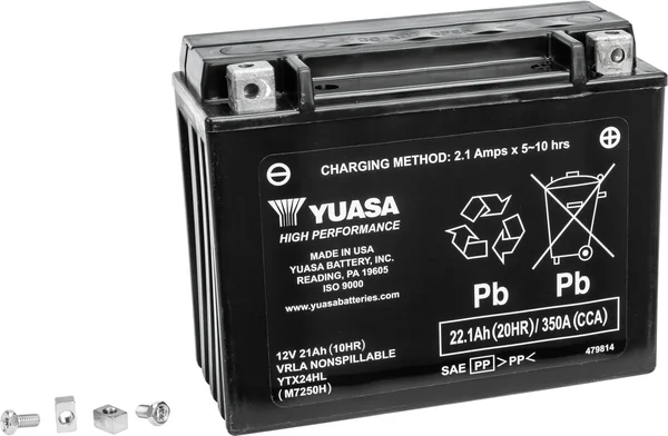 YUASA YUAM7250H Sealed Factory-Activated Battery – High-Capacity Power for Powersports Vehicles