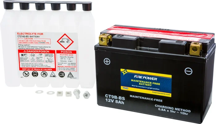 FIRE POWER CT9B-BS Maintenance-Free Sealed Battery for Powersports Vehicles