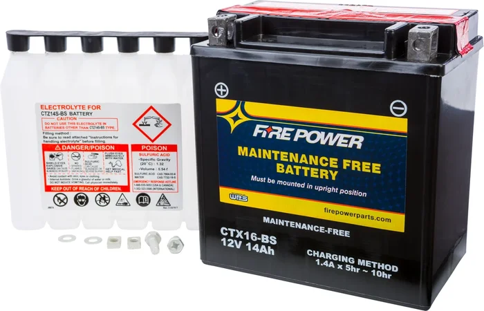 FIRE POWER CTX16-BS Maintenance-Free Sealed Battery for Powersports Vehicles – Durable & Reliable Power Source