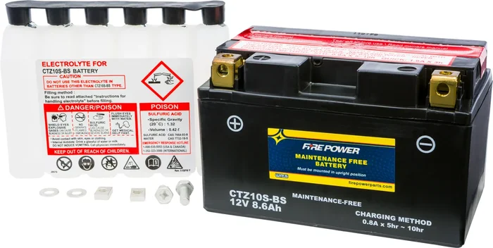 FIRE POWER CTZ10S-BS Maintenance-Free Sealed Battery | Powersports Battery