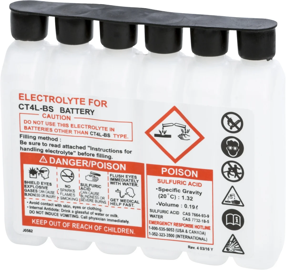 FIRE POWER 190CC CTX Sealed Battery Electrolyte Pack - Long-Lasting Power for Powersports Vehicles