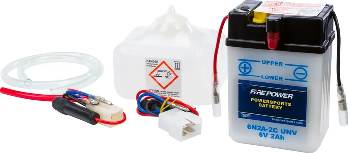 FIRE POWER 6V Standard Battery with Acid Pack - Reliable Power for Powersports Equipment