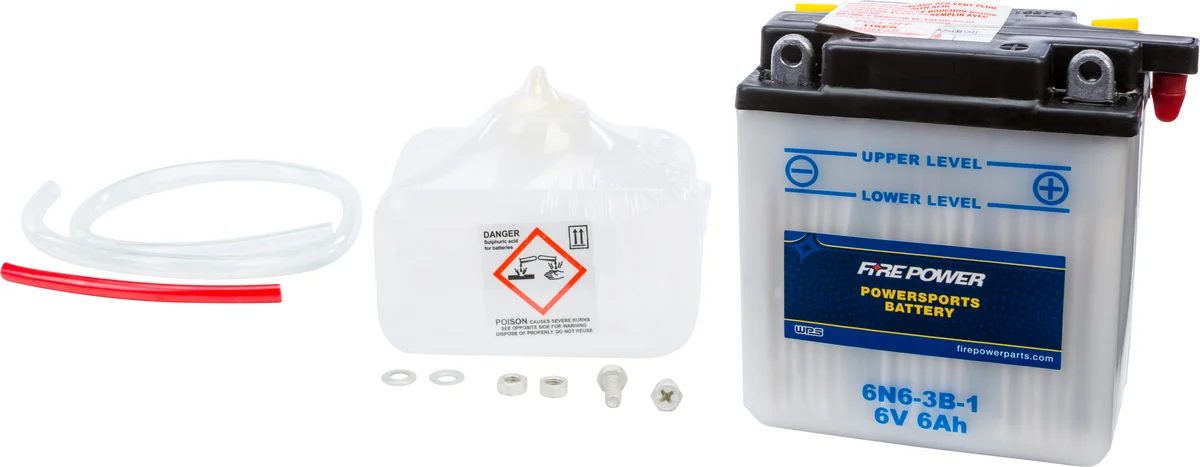 FIRE POWER 6N6-3B-1 6V Battery - Reliable Power for Powersports Vehicles