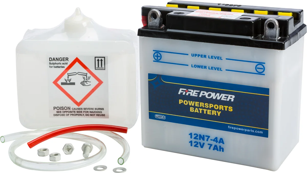 FIRE POWER 12V Standard Battery with Acid Pack – Durable Power for Powersports Vehicles