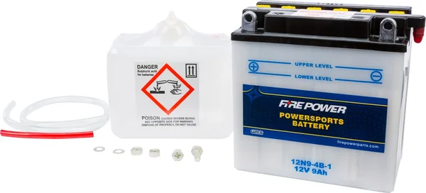 FIRE POWER 12N9-4B-1 12V Battery - Reliable Power for Powersports Vehicles