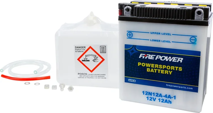 FIRE POWER 12V Standard Battery with Acid Pack - Reliable Power for Powersports Vehicles