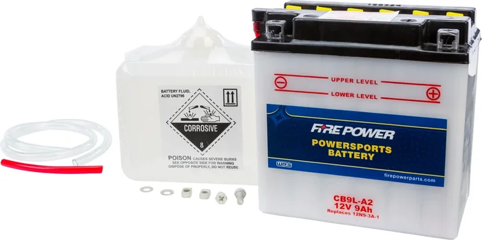 FIRE POWER CB9L-A2 12V Heavy Duty Battery with Acid Pack - Reliable Power for Powersports
