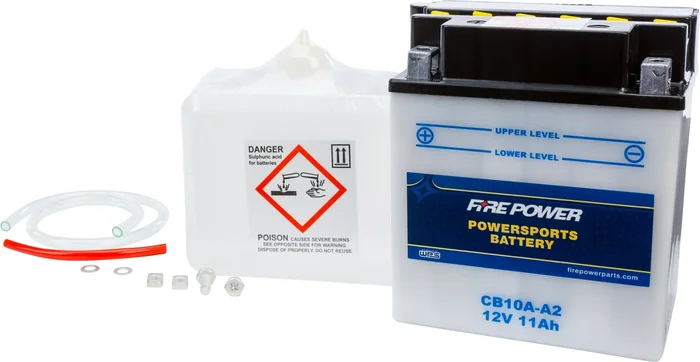 FIRE POWER CB10A-A2 12V Heavy Duty Battery with Acid Pack - Durable Power for Powersports