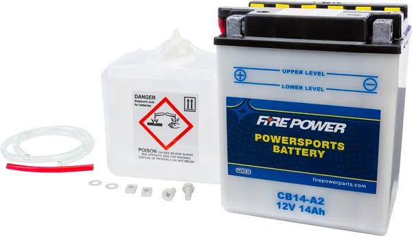 FIRE POWER CB14-A2 12V Heavy Duty Battery with Acid Pack - Durable Power for Powersports